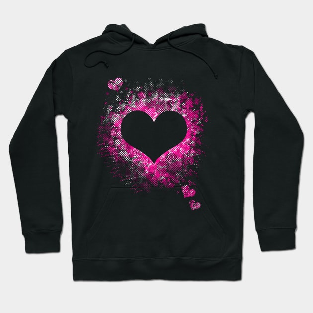 Valentine's Day Dot Splatter Hearts Hoodie by MoMo